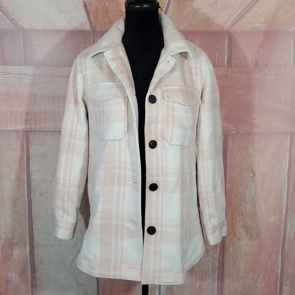 Sebby Pink Plaid Shacket
